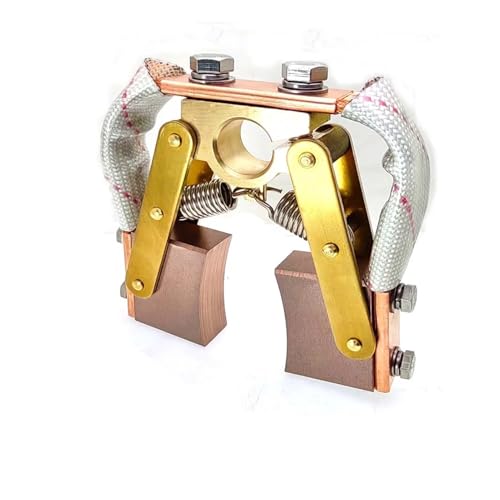 V-Form Kohlebürstenhalter Fischgräten-Motor-Kohlebürstenhalter, Kupferhalterung, 10 x 25 mm, 10 x 20 mm, Loch 16 mm, 13 mm, Schleifring, Bürstenhalter-Anschluss M8 M6(Gold) von VARNOK