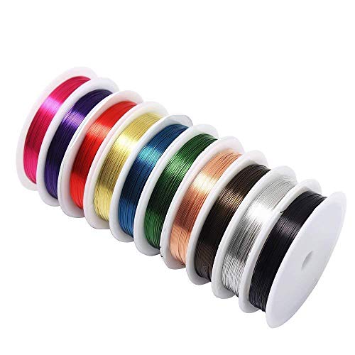 Eisendraht für Schmuck, Kupferdraht, metallisch, 10 Spulen, 0,3 mm, gemischte Farben, weich, Kupferdraht für Handwerk, Perlen, Schmuckherstellung Eisendraht für Schmuck, Kupferdraht, metallisch, 10 Spulen, 0,3 mm, gemischte Farben, weich, Kupferdraht für Handwerk, Perlen, Schmuckherstellung von byou