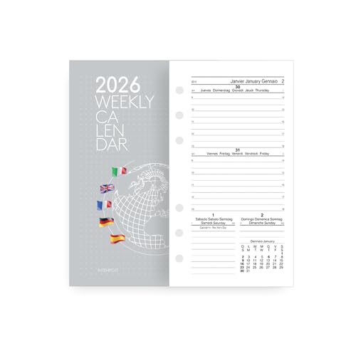 Ersatz-Organizer Mini Wochenansicht – weißes Papier Druck mit 1 Farbe, 2 Sprachen, Bindung mit 5 Löchern, 7 x 11 cm Ersatz-Organizer Mini Wochenansicht – weißes Papier Druck mit 1 Farbe, 2 Sprachen, Bindung mit 5 Löchern, 7 x 11 cm von VARZI