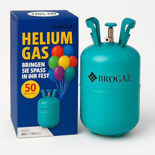 Heliumflasche für 50 Luftballons – Heliumgas zum Nachfüllen, einfach zu bedienen, ideal für Partys und Veranstaltungen (Luftballons nicht im Lieferumfang enthalten) von VARZI