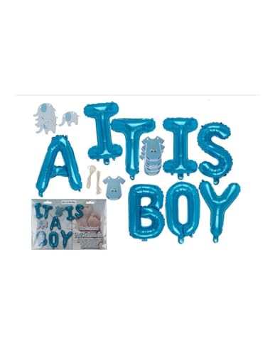 Kit Luftballons aus Mylar It's a Boy mit Elefanten-Dekoration und Strampler, ideal für Geburtsfeiern - Varzi seit 1956 Kit Luftballons aus Mylar It's a Boy mit Elefanten-Dekoration und Strampler, ideal für Geburtsfeiern - Varzi seit 1956 von VARZI