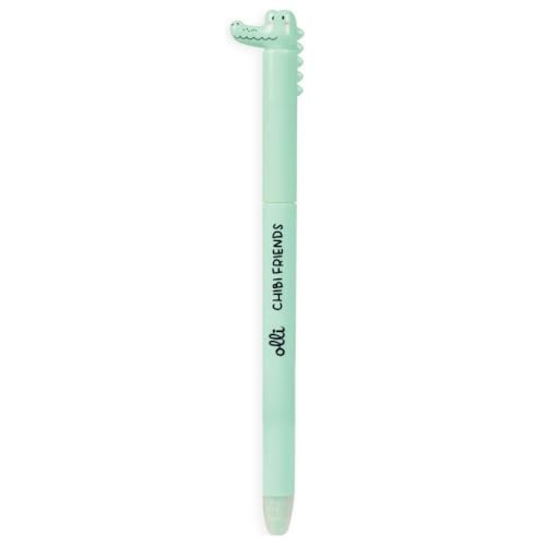 Olli Radierbarer Kugelschreiber Chibi Friends – Kawaii-Tiere, 0,7 mm Spitze, mit integriertem Radiergummi, blaue oder rote Tinte (Dinosaurus-Tinte rot) von VARZI