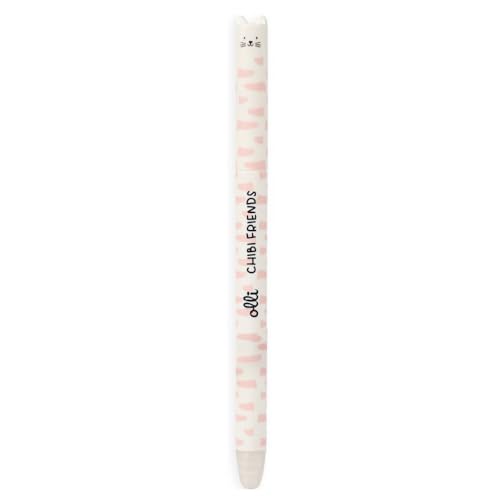 Olli Radierbarer Kugelschreiber Chibi Friends – Kawaii-Tiere, 0,7 mm Spitze, mit integriertem Radiergummi, blaue oder rote Tinte (rote Tinte) von VARZI