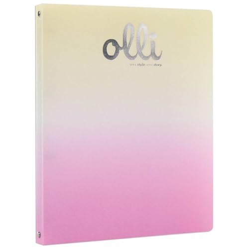 Olli Ringbuch A4 Rainbow Glitter – Rücken 24 mm, Umschlag Gradient aus recycelbarem PP, ideal für Dokumente Schule und Büro (Rainbow Glitter 1) von VARZI