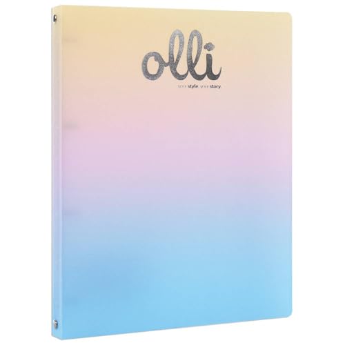 Olli Ringbuch A4 Rainbow Glitter – Rücken 24 mm, Umschlag Gradient aus recycelbarem PP, ideal für Dokumente Schule und Büro (Rainbow Glitter 2) von VARZI