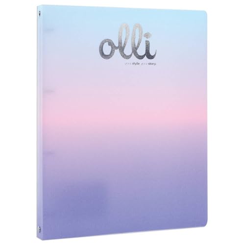 Olli Ringbuch A4 Rainbow Glitter – Rücken 24 mm, Umschlag Gradient aus recycelbarem PP, ideal für Dokumente Schule und Büro (Rainbow Glitter 4) von VARZI