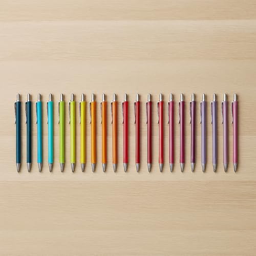 VARZI Mini-Kugelschreiber aus Metall, 10 verschiedene Farben – Druckmechanismus, fester Clip, kompaktes Design, perfekt für Federmäppchen und Notizen 1956 von VARZI