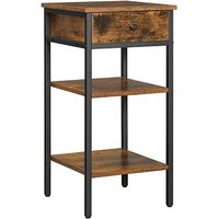 VASAGLE Beistelltisch quadratisch Spanplatte vintagebraun, schwarz 35,0 x 35,0 x 70,0 cm, 1 St. von VASAGLE