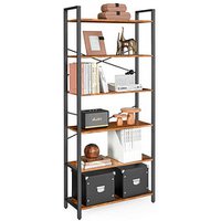 VASAGLE Bücherregal braun, schwarz 80,0 x 30,0 x 186,0 cm, 1 St. von VASAGLE