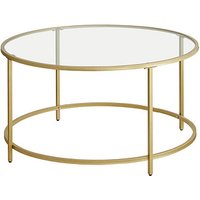 VASAGLE Couchtisch Glas gold 84,0 x 84,0 x 45,5 cm von VASAGLE