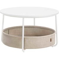 VASAGLE Couchtisch rund Spanplatte beige, weiß 75,0 x 75,0 x 45,0 cm, 1 St. von VASAGLE