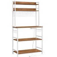 VASAGLE Küchenregal weiß, walnussbraun 80,0 x 40,0 x 170,0 cm, 1 St. von VASAGLE