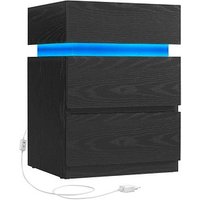 VASAGLE Nachttisch rechteckig Spanplatte schwarz 40,0 x 35,0 x 55,0 cm, 1 St. von VASAGLE