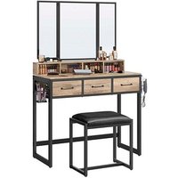 VASAGLE Schminktisch rechteckig Spanplatte eiche, schwarz 90,0 x 40,0 x 141,0 cm, 1 St. VASAGLE Schminktisch rechteckig Spanplatte eiche, schwarz 90,0 x 40,0 x 141,0 cm, 1 St. von VASAGLE