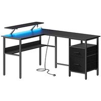 VASAGLE Schreibtisch schwarz L-Form, 8-Fuß-Gestell schwarz 150,0 x 120,0 cm VASAGLE Schreibtisch schwarz L-Form, 8-Fuß-Gestell schwarz 150,0 x 120,0 cm von VASAGLE