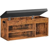 VASAGLE Schuhbank LHS130B01 vintagebraun, schwarz Holz 100,0 cm von VASAGLE