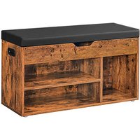 VASAGLE Schuhbank LHS30BX braun, schwarz Holz 80,0 cm von VASAGLE