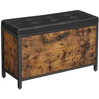 VASAGLE Schuhbank LSB049B01 vintagebraun, schwarz Holz 80,0 cm von VASAGLE
