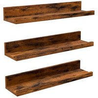 VASAGLE Wandregale-Set vintagebraun 38,0 x 10,0 x 2,0/5,0 cm, 3 St. von VASAGLE