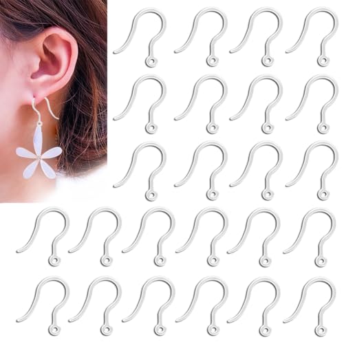 100 Stück transparente Kunststoff-Ohrringhaken, sicherer, antiallergener Ohrdraht, Fischhaken, französischer Drahthaken, Ohrring-Fundstücke für DIY-Schmuckherstellung 100 Stück transparente Kunststoff-Ohrringhaken, sicherer, antiallergener Ohrdraht, Fischhaken, französischer Drahthaken, Ohrring-Fundstücke für DIY-Schmuckherstellung von VASANA