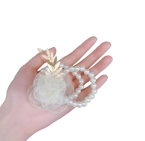 2 Stück Blume Handgelenk Corsage künstliche Perlen Blumen Handarmband Handblume für Hochzeit Braut Brautjungfer Party Prom von VASANA
