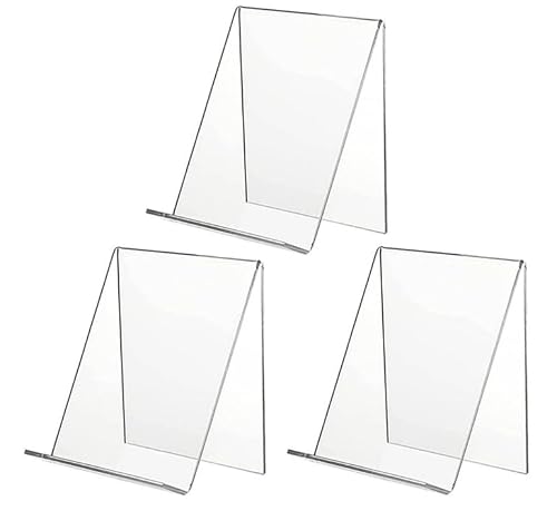 3 Stück Transparentes Acryl-Buchst Änder Klares Buch Display Stand Staffelei Tablet Halter Desktop Dekorative Aufbewahrung Sregal für Notebooks Bilder Alben Kunstwerke 3 Stück Transparentes Acryl-Buchst Änder Klares Buch Display Stand Staffelei Tablet Halter Desktop Dekorative Aufbewahrung Sregal für Notebooks Bilder Alben Kunstwerke von VASANA