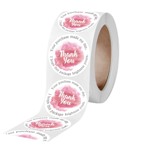 500 Blatt 2,5 cm runde Dankeschön-Aufkleber mit rosa Tinte, Malerei, Geschenkpapier-Etiketten, Ihr Kauf Made My Day, dekorative selbstklebende Aufkleber für Paketlieferung 500 Blatt 2,5 cm runde Dankeschön-Aufkleber mit rosa Tinte, Malerei, Geschenkpapier-Etiketten, Ihr Kauf Made My Day, dekorative selbstklebende Aufkleber für Paketlieferung von VASANA