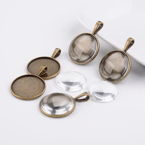Runde Glas-Cabochons mit flacher Rückseite, 25 mm Durchmesser, transparent, flache Rückseite, Kuppelsteine, Imitation Edelsteine für Foto-Anhänger, DIY, Handwerk, Schmuckherstellung, 50 Stück Runde Glas-Cabochons mit flacher Rückseite, 25 mm Durchmesser, transparent, flache Rückseite, Kuppelsteine, Imitation Edelsteine für Foto-Anhänger, DIY, Handwerk, Schmuckherstellung, 50 Stück von VASANA