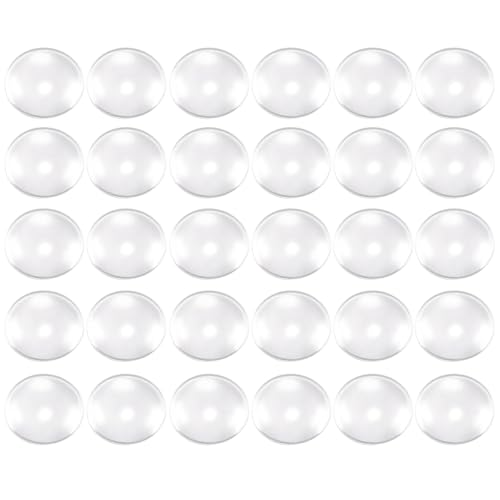 Runde Glas-Cabochons mit flacher Rückseite, 25 mm Durchmesser, transparent, flache Rückseite, Kuppelsteine, Imitation Edelsteine für Foto-Anhänger, DIY, Handwerk, Schmuckherstellung, 50 Stück von VASANA