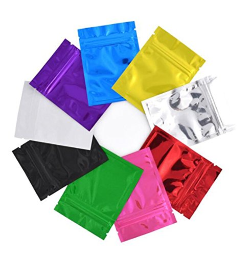 VASANA 100 Stück wiederverschließbare Folienbeutel, 8,5 x 13 cm, bunte Mylar-Folie, flache Probenbeutel hitzeversiegelbar Aluminium-Folie Lebensmittelaufbewahrung Kaffee VASANA 100 Stück wiederverschließbare Folienbeutel, 8,5 x 13 cm, bunte Mylar-Folie, flache Probenbeutel hitzeversiegelbar Aluminium-Folie Lebensmittelaufbewahrung Kaffee von VASANA