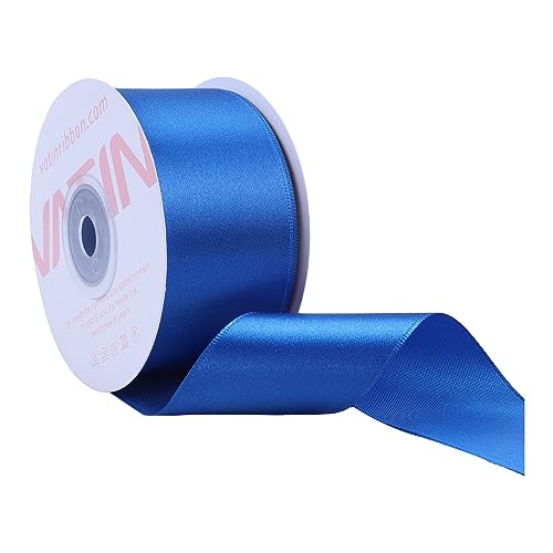 VATIN 25 Meter Satinband Blau 38MM Einseitiges Farbband Schleifenband Band geschenkband Dekoband satinband von VATIN