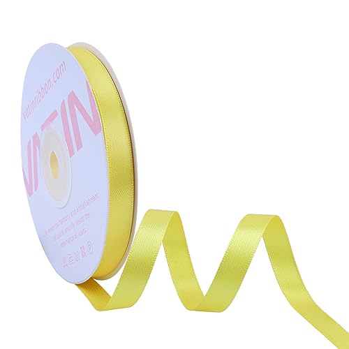 VATIN 25 Meter Satinband Gelb 10MM Schleifenband Band geschenkband Dekoband satinband von VATIN