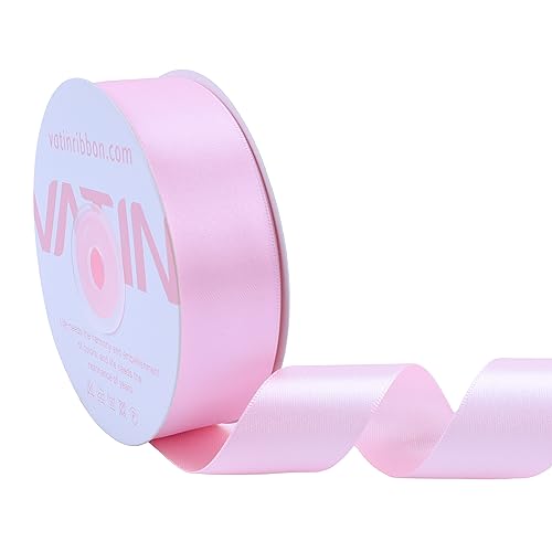 VATIN 25 Meter Satinband Helles Rosa 25MM Schleifenband Band geschenkband Dekoband satinband von VATIN