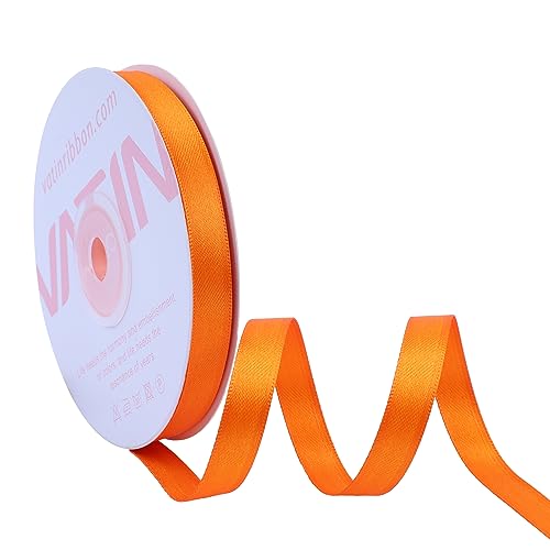 VATIN 25 Meter Satinband Orange 10MM Schleifenband Band geschenkband Dekoband satinband von VATIN