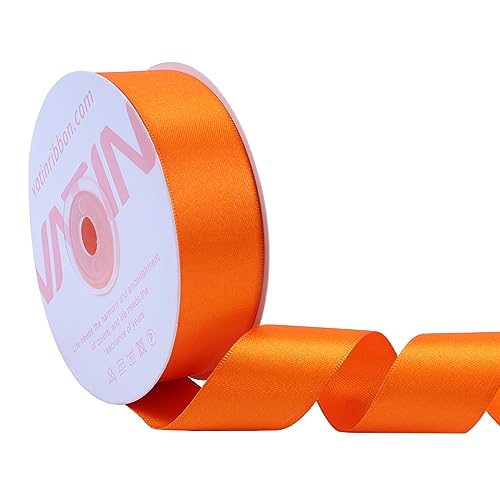 VATIN 25 Meter Satinband Orange 25MM Schleifenband Band geschenkband Dekoband satinband von VATIN