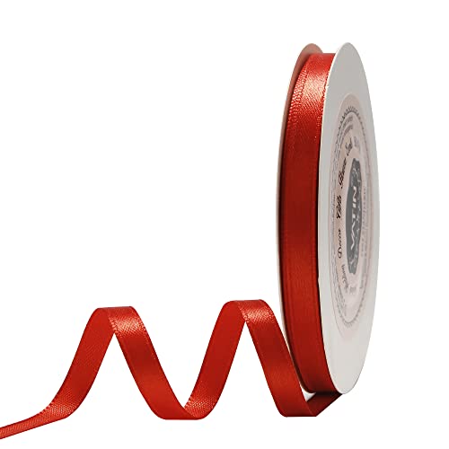 VATIN 25 Meter Satinband Rot 6MM Einseitiges Farbband Schleifenband Band geschenkband Dekoband satinband von VATIN