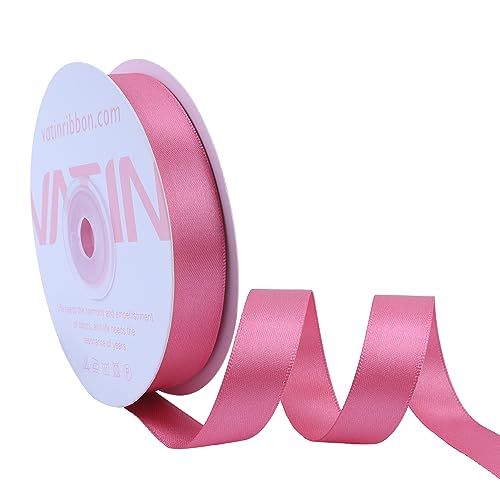 VATIN Dusty Rose Double Face Satin Ribbon 15MM, 25 Meters Solid Colors Fabric Ribbon for Crafting, Gift Wrapping, Balloons, DIY Sewing Project, Hair Bows, Cake Decoration von VATIN