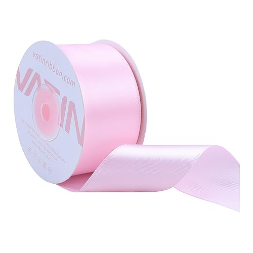 VATIN Light Pink Single Face Satin Ribbon 38MM, 25 Meters Solid Colors Fabric Ribbon for Crafting, Gift Wrapping, Balloons, DIY Sewing Project, Hair Bows, Cake Decoration VATIN Light Pink Single Face Satin Ribbon 38MM, 25 Meters Solid Colors Fabric Ribbon for Crafting, Gift Wrapping, Balloons, DIY Sewing Project, Hair Bows, Cake Decoration von VATIN