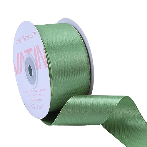 VATIN Old Green Double Face Satin Ribbon 38MM, 25 Meters Solid Colors Fabric Ribbon for Crafting, Gift Wrapping, Balloons, DIY Sewing Project, Hair Bows, Cake Decoration von VATIN