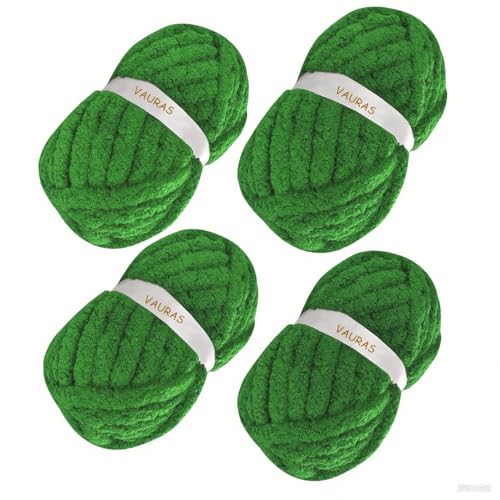 Chenille-Garn zum Handstricken, flauschiges Garn, DIY, Häkeln, grobes Garn, Jumbo, superweich, Grün, 1 kg Chenille-Garn zum Handstricken, flauschiges Garn, DIY, Häkeln, grobes Garn, Jumbo, superweich, Grün, 1 kg von VAURAS