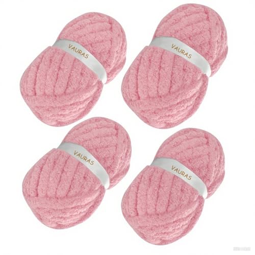Chenille-Garn zum Handstricken, flauschiges Garn, DIY, Häkeln, grobes Garn, Jumbo, superweich, Rosa, 1 kg Chenille-Garn zum Handstricken, flauschiges Garn, DIY, Häkeln, grobes Garn, Jumbo, superweich, Rosa, 1 kg von VAURAS