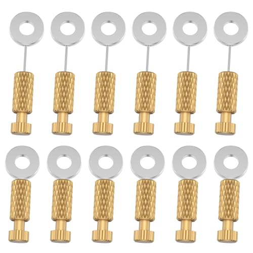 12 Stück Ledernaht Befestigungsnadeln,12 mm,18 mm DIY-Lederhandwerk Positionierungsnadeln,Messing Leder Verschlussstifte,Rutschfeste Lederhandwerk-Fixiernadeln zum Fixieren von Leder(12) von VAVPUP