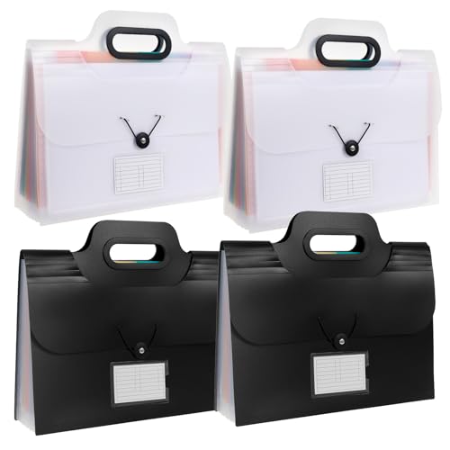 4 Stück Dokumentenmappe A4,33.5 * 2 * 25cm,Tragbare Mappen mit Großem Fassungsvermögen,Robust Fächermappe Mit 13 Fächern für Büro Hause und Schule(4pcs) von VAVPUP