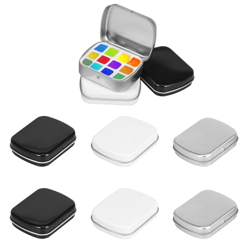 9 teilige Mini-Aquarell-Palette,12 Fächer Aquarelldosen,Tragbare Mini Aquarellpalette mit Deckel,Reise Aquarellpfannen,Leere Farbbox für Künstler auf Reisen(9pcs) von VAVPUP