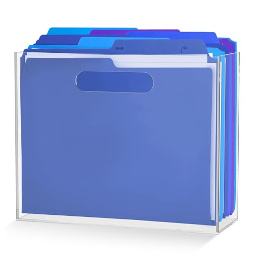Hängeregistraturbox aus Acryl,31x14x25cm,Großem Hängeregistratur Organizer mit praktischem Tragegriff,Tragbare Schreibtisch-Ordner, für Zuhause, Schule und Büro(Stil 2) von VAVPUP