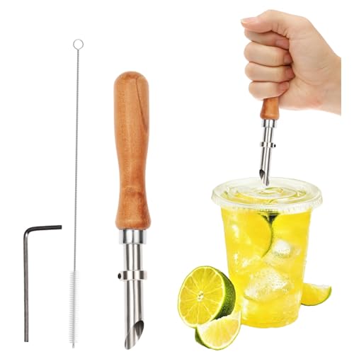 Strohhalm Lochstanzer Set,Edelstahl Strohhalmlocher für Limonadenstände mit Holzgriff,16 cm Strohlocher Püriertes Obst, Kräuter und Eis,Stanzwerkzeuge für Cafés, Restaurants Bars und Haushalt Strohhalm Lochstanzer Set,Edelstahl Strohhalmlocher für Limonadenstände mit Holzgriff,16 cm Strohlocher Püriertes Obst, Kräuter und Eis,Stanzwerkzeuge für Cafés, Restaurants Bars und Haushalt von VAVPUP