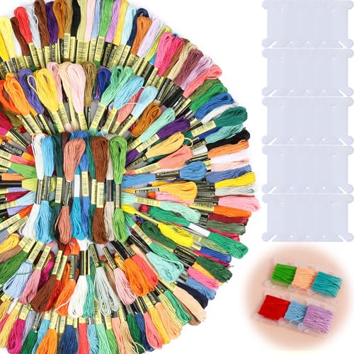 VAVPUP Stickgarn Set 200 Farben,8m bunter Stickfaden,weicher Stickfaden mit Garnspulen,Stickerei für Kreuzstichfaden Regenbogenfarbe zum Basteln von Freundschaftsarmbändern,Handnähen VAVPUP Stickgarn Set 200 Farben,8m bunter Stickfaden,weicher Stickfaden mit Garnspulen,Stickerei für Kreuzstichfaden Regenbogenfarbe zum Basteln von Freundschaftsarmbändern,Handnähen von VAVPUP