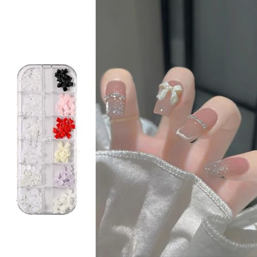 1 Box mit Perlen für Nail Art, Dekoration, kleine Perlen aus Edelstahl, Kugeln, halbrunde Perlen, Deko für Nägel, Nail Art und Schmuck, Nail Art, für Nail Art, DIY, Handwerk (B) von VAWSVOCS