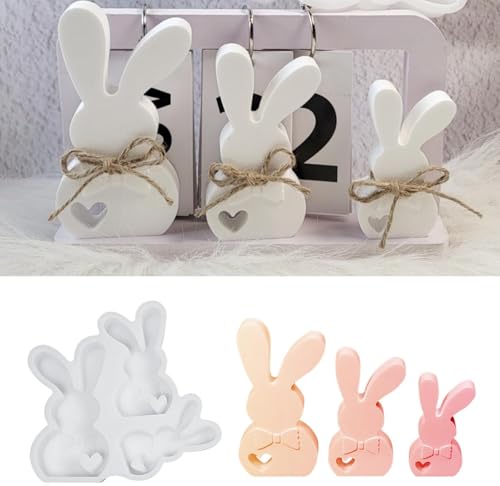 Silikonformen Gießformen Ostern, DIY Hasen Silikonform Ostern,3D Kaninchen Gießform Ostern,Hase Gips Zum Gießen Ostern Silikonformen Ostern Gipsform Osterhasen Silikonform Für DIY Handwerk von VAWSVOCS