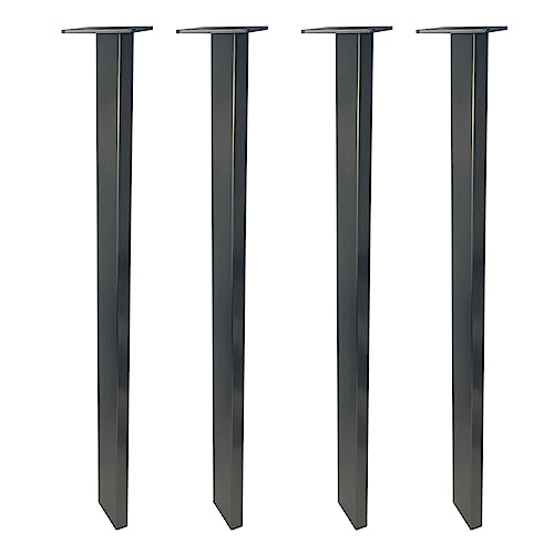 Verstellbare Möbelbeine, Möbelfüße, Set mit 4 Metall-Tischbeinen, rechteckiges Rohr, robuster Ersatz-Küchenschrank, Frühstücksbar, Arbeitsplatte, TV-Schreibtischbeine, mit Schrauben, Schwarz, 75 cm von VAYEODEYU